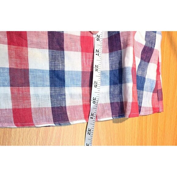 Revolve Privacy Please Dress Sz XS Emilia Mini Linen Plaid Cottagecore Patriotic - Picture 6 of 12